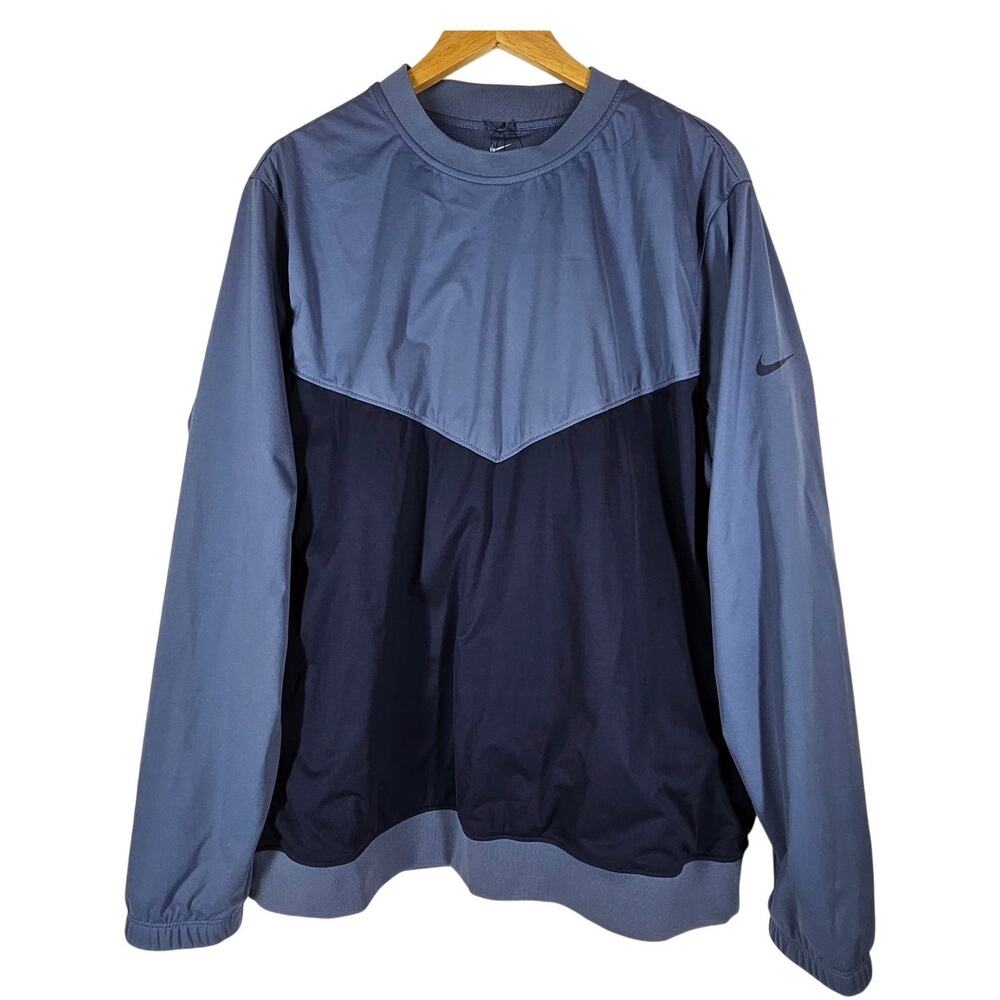 NIKE SHIELD MEN'S GOLF LIGHT BLUE STANDARD FIT PULLOVER SWEATSHIRT - SIZE LARGE